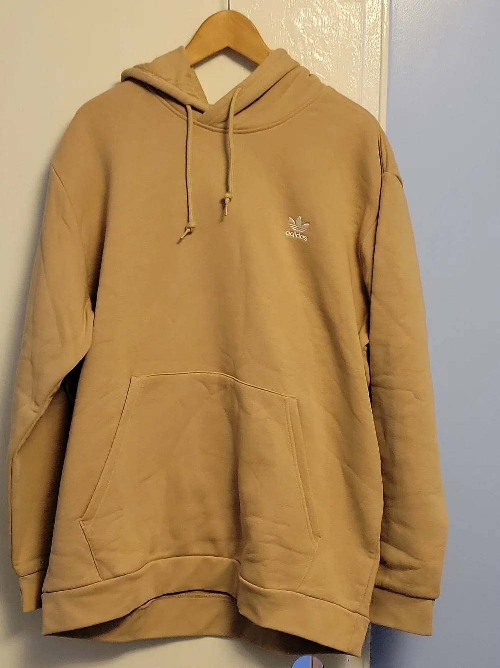 adidas Men's Beige/Tan Trefoil Pullover Hoodie